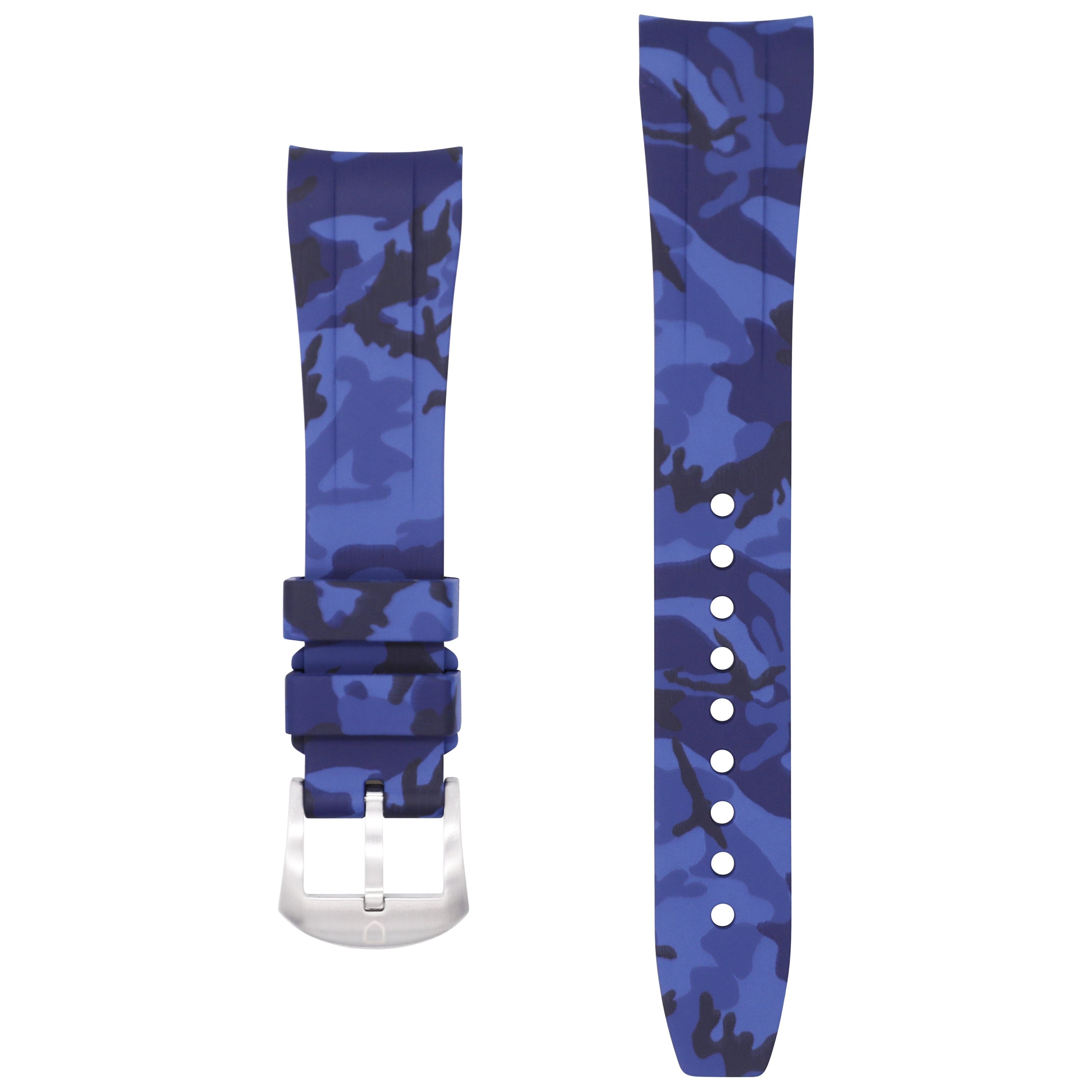 Blue camo Rubber Strap for Rolex and Omega 20mm – Tempomat Madrid