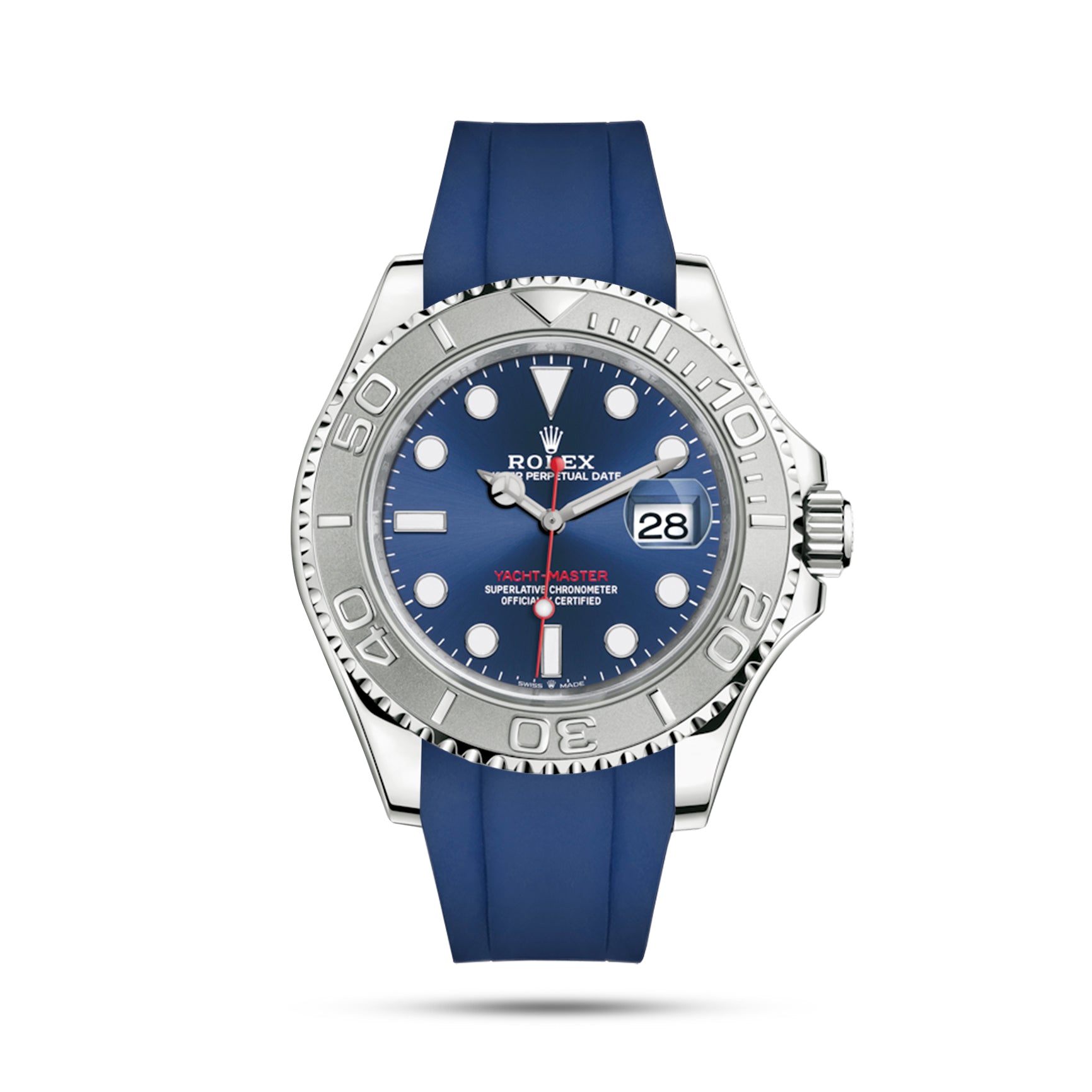 Integrated Rubber Strap For Yacht Master - Blue