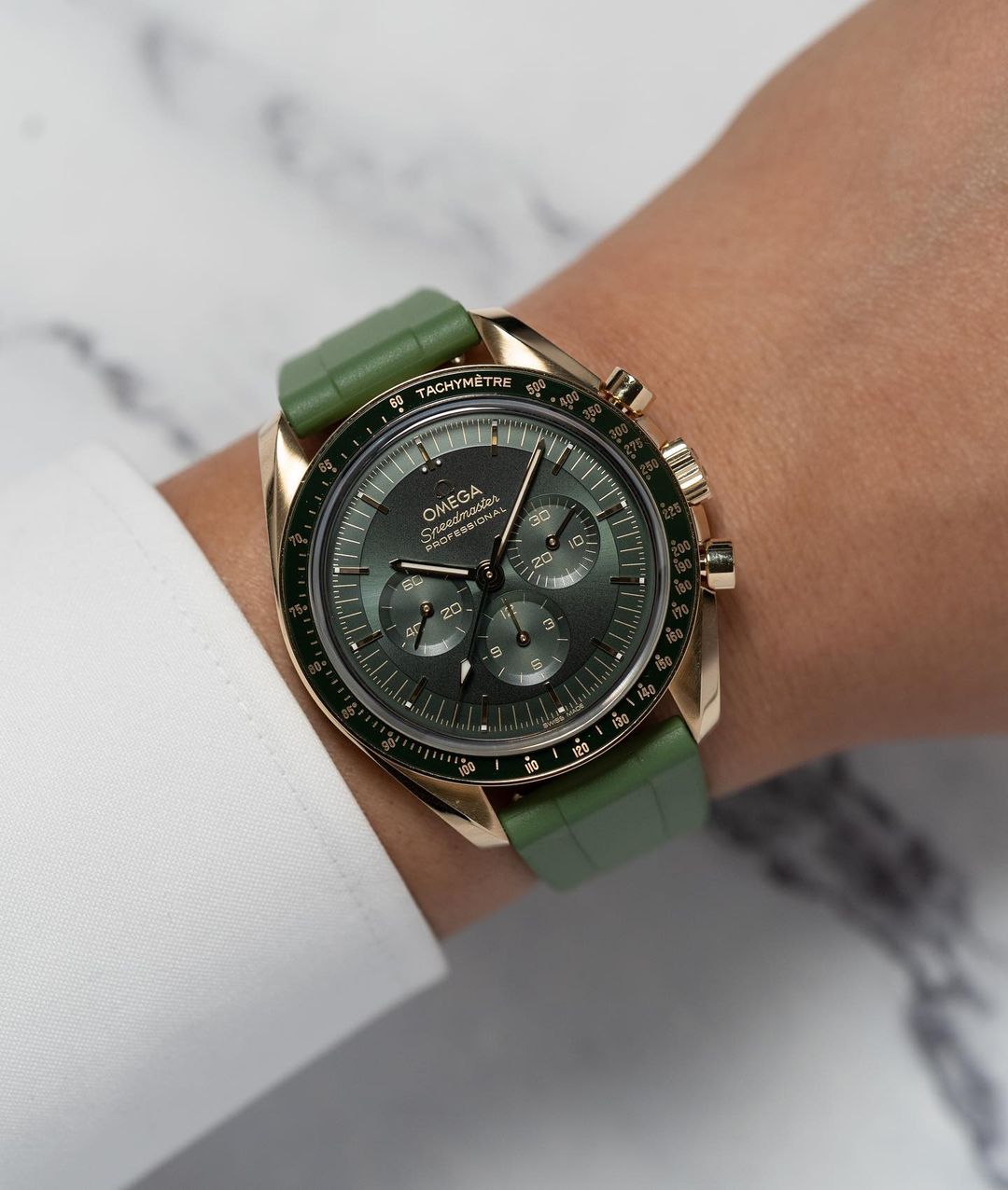 Black dial Watch with Green strap