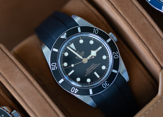 Tudor Black Bay 54 watch with Black Strap