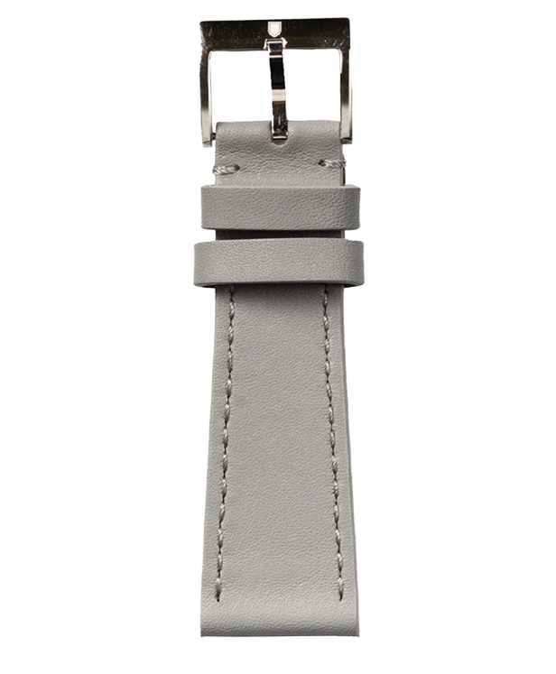 Silver Leather Strap with Buckle