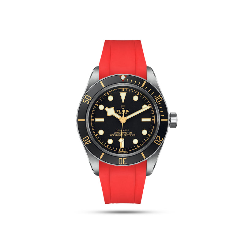 Integrated Rubber Strap For Tudor Black Bay Fifty Eight- Red