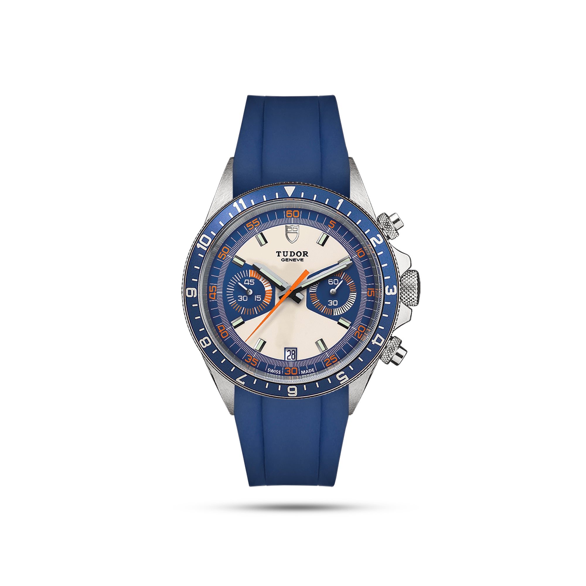 Integrated Blue Rubber Strap For Heritage Chrono