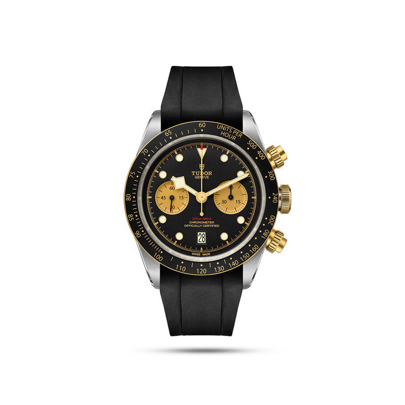 Integrated Rubber Strap For Heritage Chrono - Black