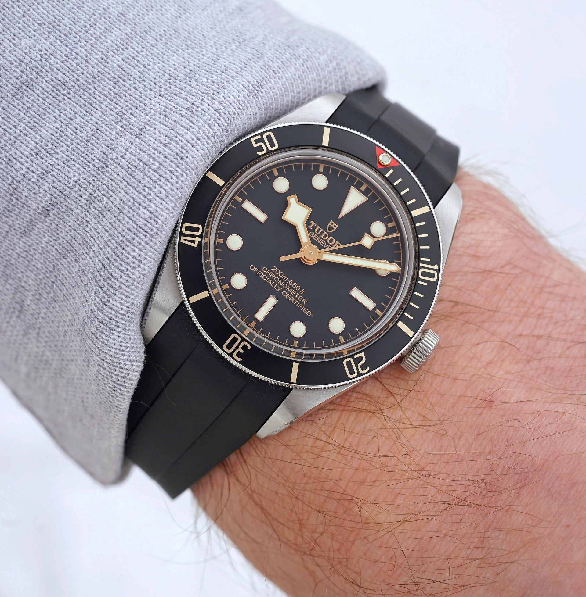 Black Rubber Strap for Tudor Black Bay 58 Vanguard Straps
