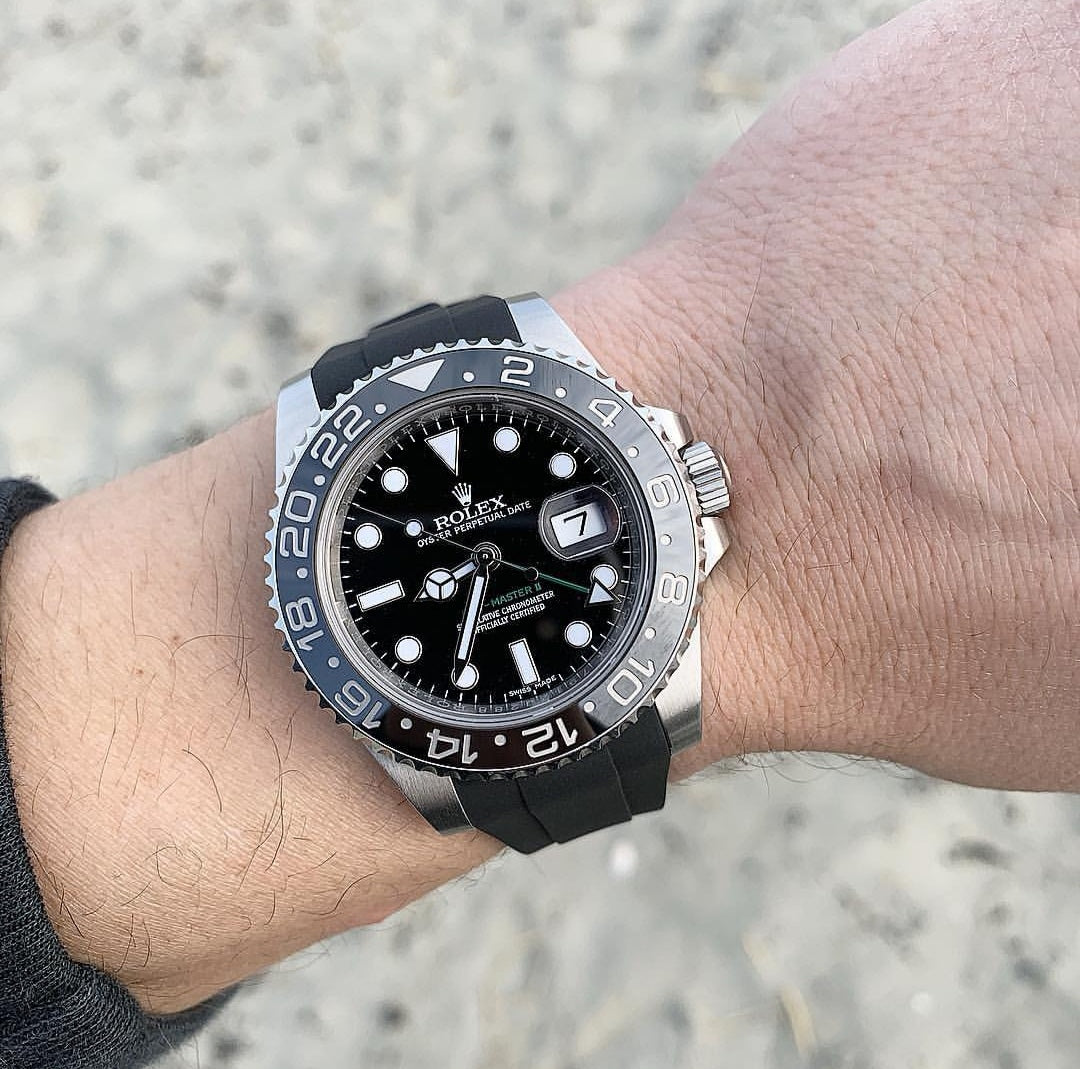 Rolex gmt master ii black rubber strap Clearance