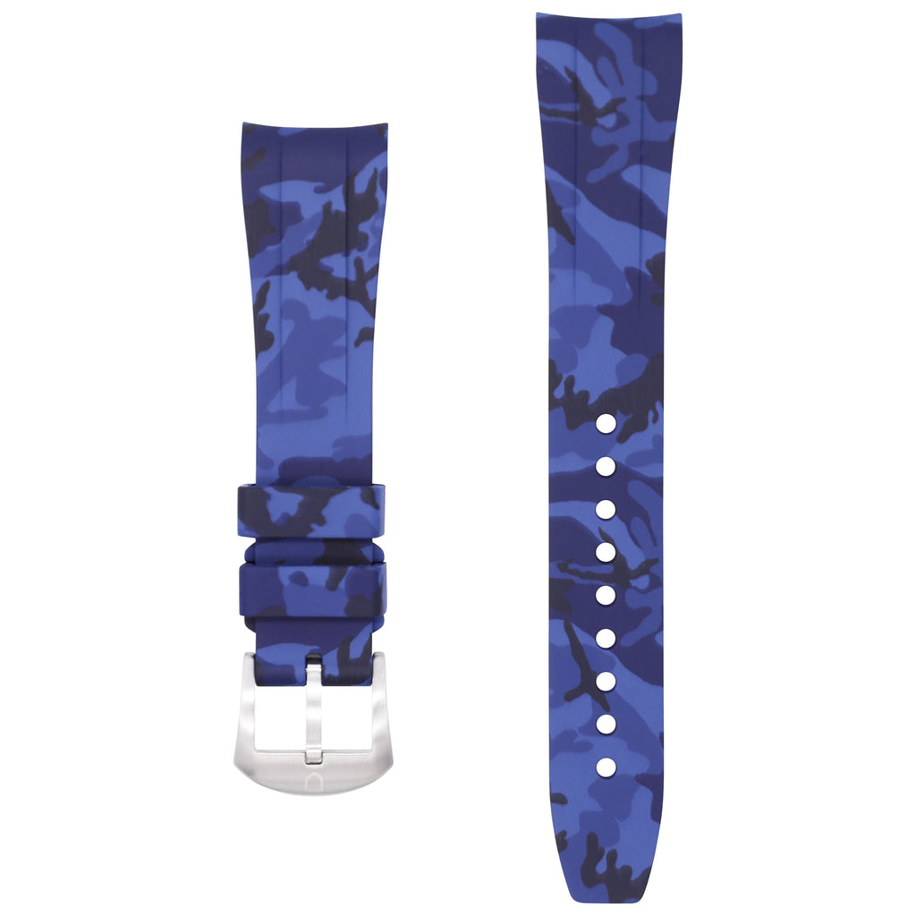 Blue Camo Rubber Strap for Yacht Master
