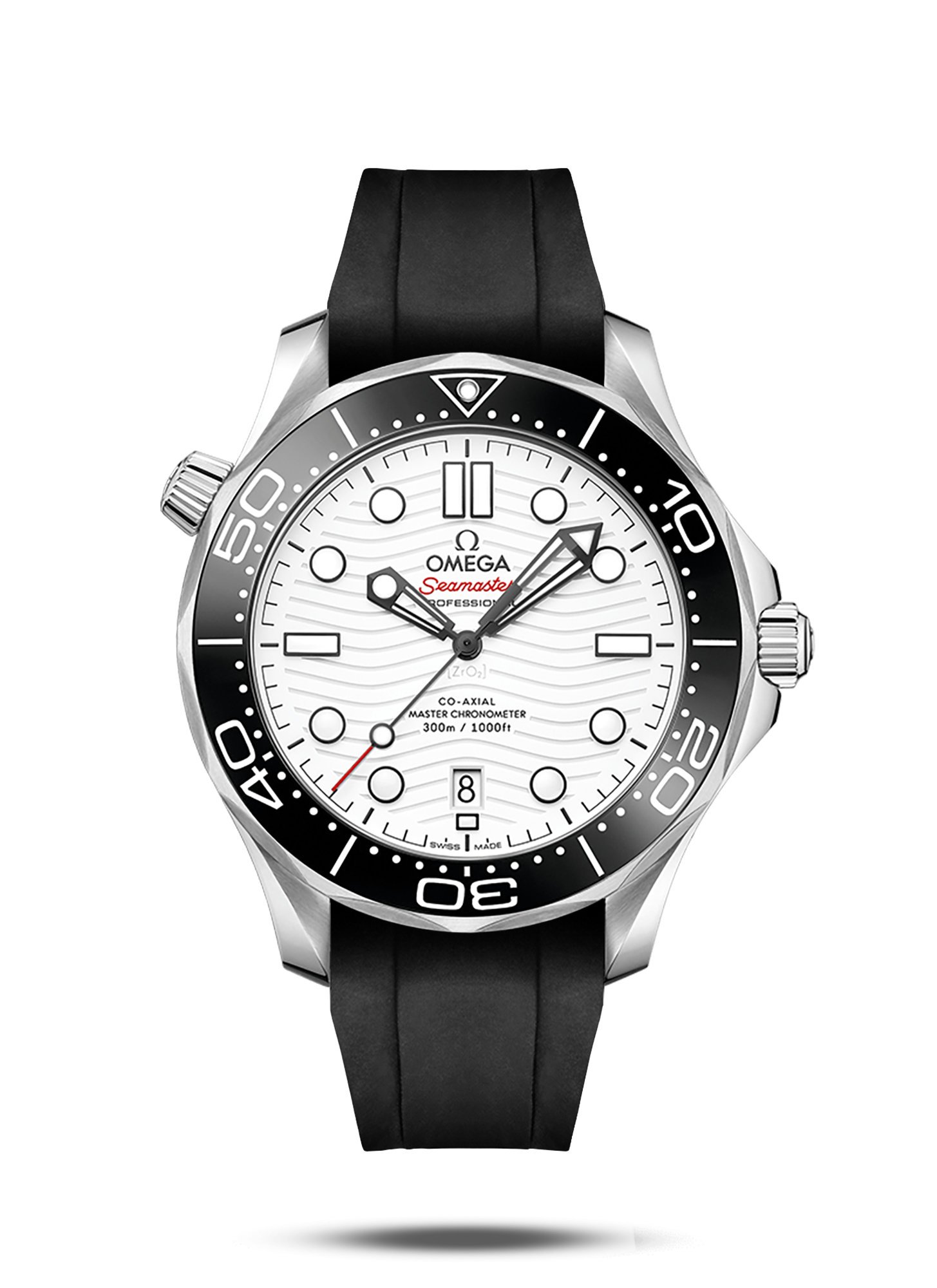 Integrated Rubber Strap for Omega Seamaster Professional Black