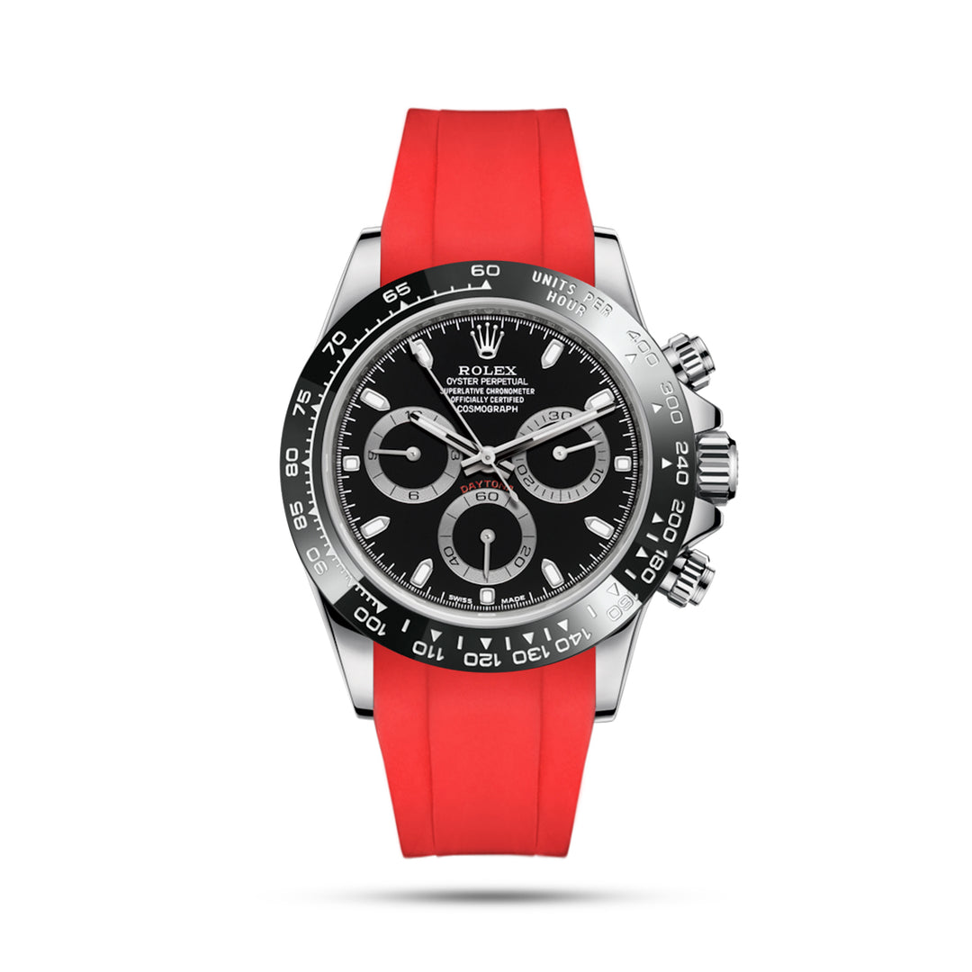 Daytona watch with Red Rubber Strap