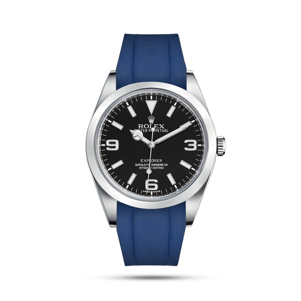 Rolex Explorer Blue Rubber Strap Vanguard Specialty Straps