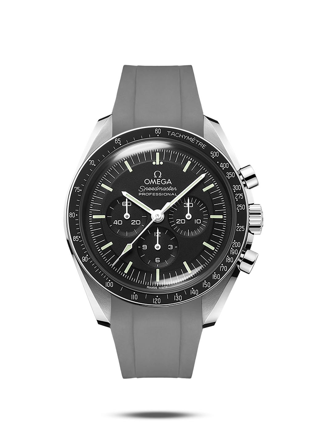 Integrated Rubber Strap for Omega Speedmaster Professional Gray