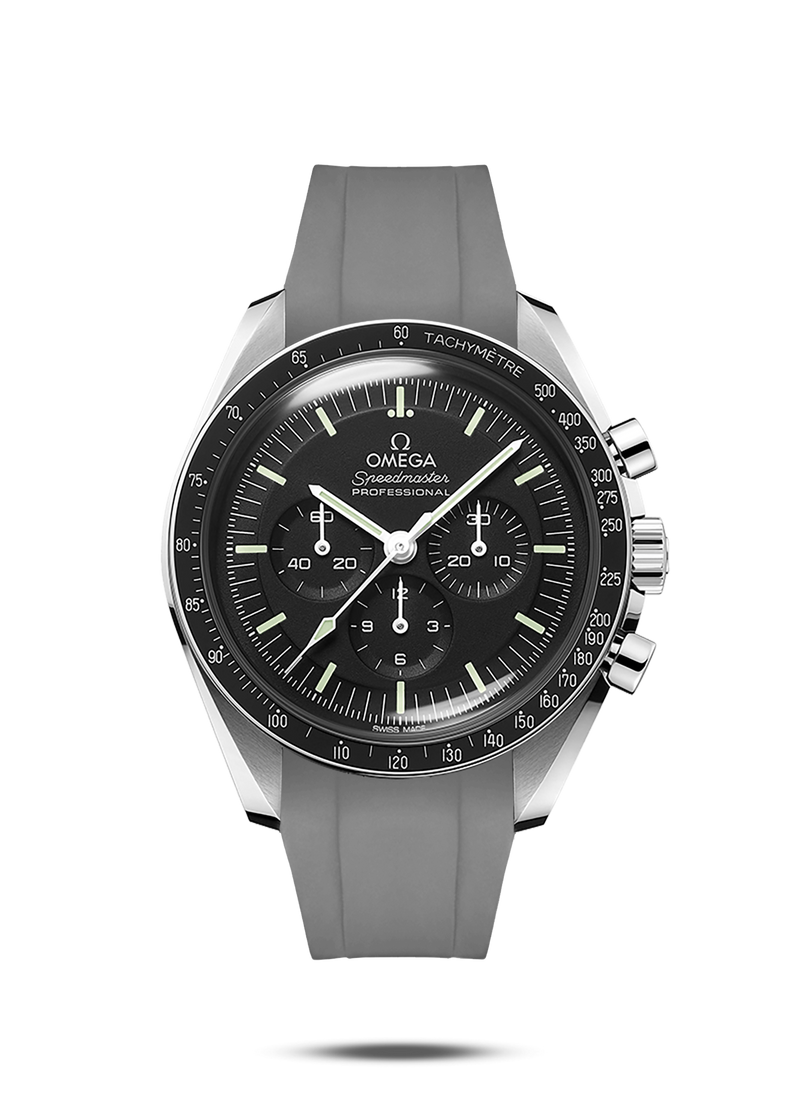Integrated Rubber Strap for Omega Speedmaster Professional - Gray
