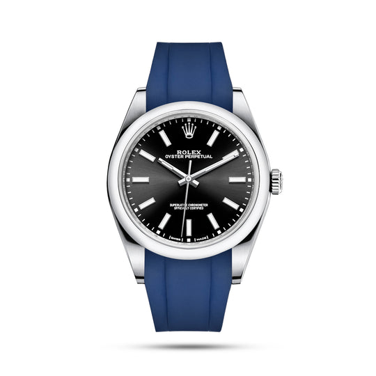 Oyster Perpetual 39mm with Blue Rubber Strap