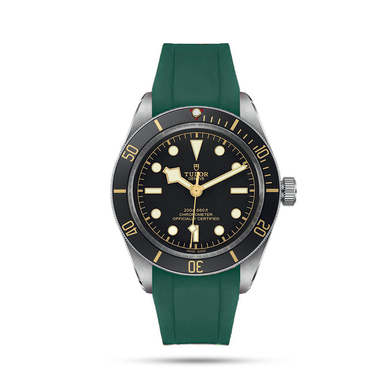 Integrated Rubber Strap For Tudor Black Bay Fifty Eight- Green
